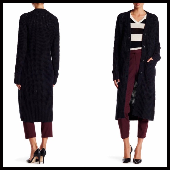 LANDS' END LONG CASHMERE BLEND CARDIGAN COAT - Picture 7 of 7